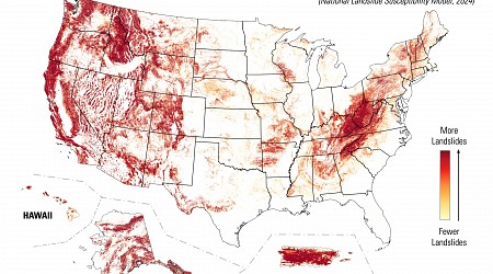 New map shows where landslides are most likely to occur in US