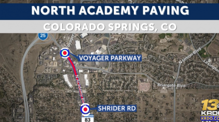 Paving preparations continue on North Academy Boulevard in Colorado Springs