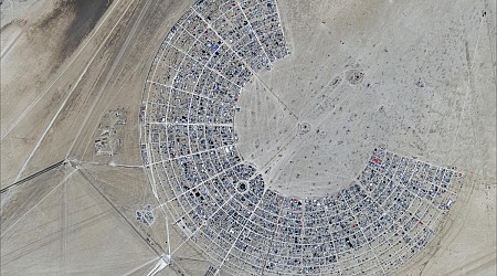 Satellite Imagery Shows Construction of Burning Man Festival in Nevada Desert