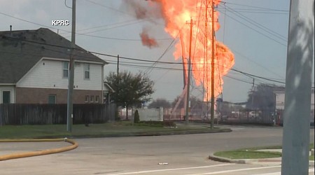 Pipeline explosion shot a towering pillar of flame over a Houston suburb