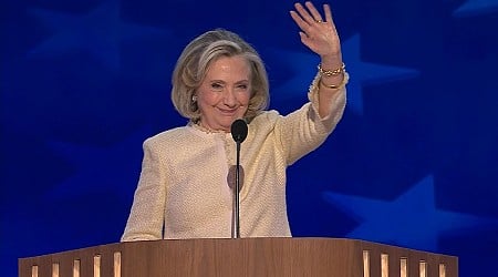 WATCH: Hillary Clinton gets standing ovation as she fires up DNC crowd