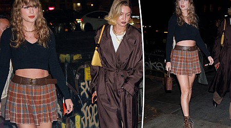 Taylor Swift and Gigi Hadid enjoy girls' night out in coordinating outfits at NYC restaurant