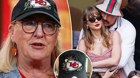 Donna Kelce’s Chiefs hat is stitched with tribute to Taylor Swift and Travis Kelce’s relationship