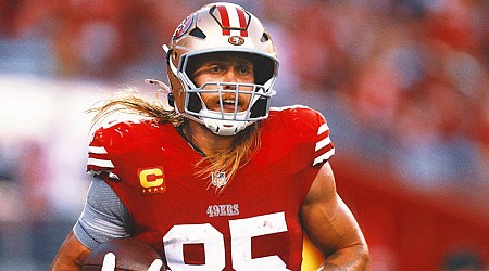 49ers TE, ex-Iowa star George Kittle wears Brock Purdy's Iowa State helmet after losing bet