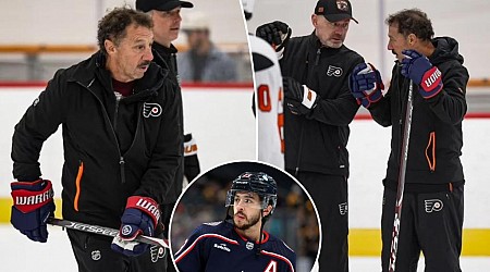 Johnny Gaudreau's dad joins Flyers practice as guest coach