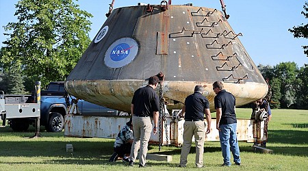 Orion capsule used in abort test 'lands' at University of North Dakota