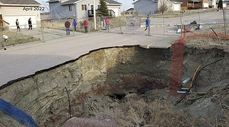 WATCH: Numerous sinkholes appear in in South Dakota neighborhood