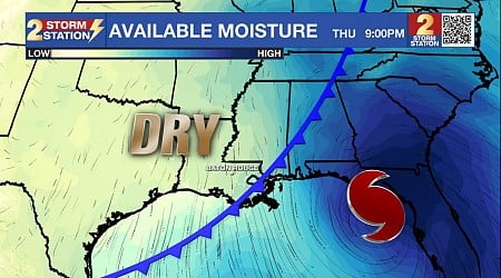 Tuesday AM Forecast: Midweek cool front will keep newly-formed Helene to our east