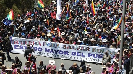 Marcha antigubernamental convocada por Evo Morales llega a La Paz