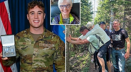 Grandma, 79, who broke her leg on solo hike is rescued after US Airman carries her for hours on his back