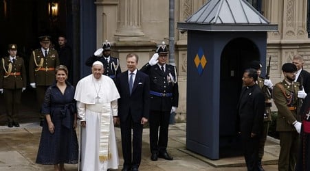 Pope Francis arrives in Luxembourg on a trip to the heart of Europe to boost a dwindling flock