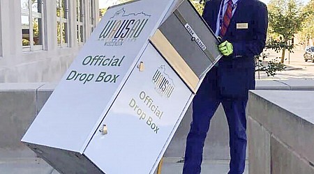 Mayor Carts Away Ballot Drop Box