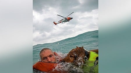 Man and his dog rescued from boat 25 miles out to sea as Hurricane Helene approached