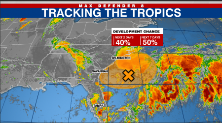 Disturbance off Southeastern U.S. likely to form, Tropical Storm Gordon remains in Atlantic