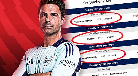 Arteta facing huge test as depleted Arsenal run fixture gauntlet