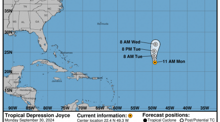 Latest on Tropical Depression Joyce: Monday, Sep 30 update from the National Hurricane Center