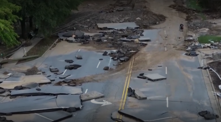 Pack mules are delivering supplies because Hurricane Helene ripped up so many roads