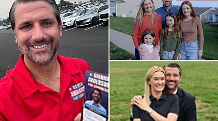 Congressional candidate goes viral for pics with friend's wife and kids