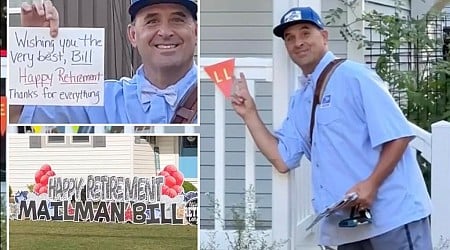 Ohio mailman surprised with celebrations at nearly every house on last route before retirement