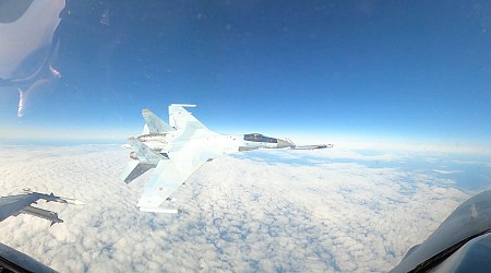 Startling video shows Russian fighter jet flying within feet of US F-16 near Alaska