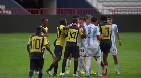 Bochornosa batalla campal en un amistoso sub-15 entre Argentina y Ecuador