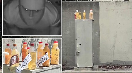 'Piss Bandit' who taunts locals with urine bottles is California's number-one menace