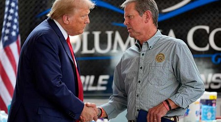 Donald Trump and Georgia Gov. Brian Kemp use hurricane recovery to make first appearance together