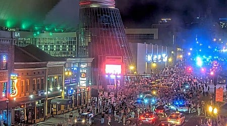 Vanderbilt fans carried goal posts all over downtown Nashville after upsetting No. 1 Alabama