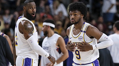 LeBron and Bronny James play together for first time in preseason game for the Lakers