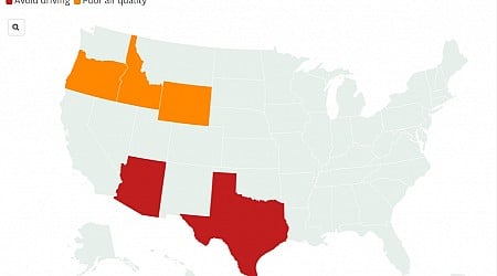 Map Shows People in Two States Being Asked to Avoid Driving Cars