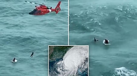 Florida fisherman rescued after spending night clinging to an ice box at sea after Hurricane Milton