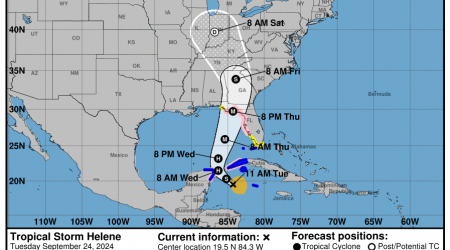 See the Path of Tropical Storm Helene