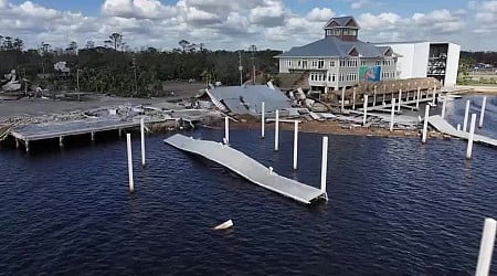 Drone footage of the devastation caused by Hurricane Helene