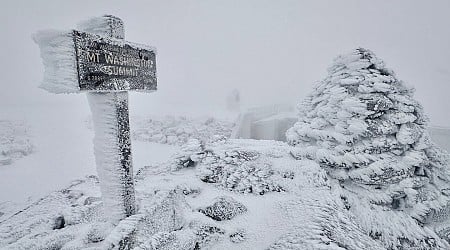 New Hampshire peak gets blanketed by several inches of the white stuff