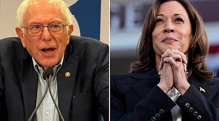 Bernie Sanders stumps for Kamala Harris in Las Vegas - without telling crowd to vote for her