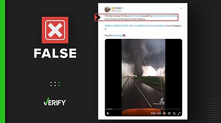 Twin tornado video wasn't taken in Florida during Milton