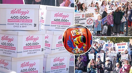 Kellogg's protesters demand cereal company remove artificial dyes and preservatives during Michigan rally