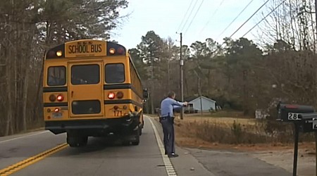 Fleeing Scat Pack Hits A School Bus Carrying Kids