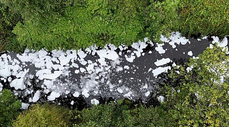 Locals in Greater Manchester town horrified when river starts foaming