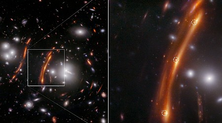 Webb Telescope Captures Supernova Appearing Three Times Due to Spacetime Bending