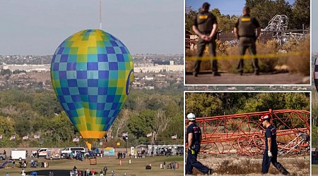 Hot air balloon hits power line and catches on fire at New Mexico festival