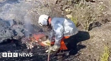 Scientists collect lava from Kilauea volcano eruption