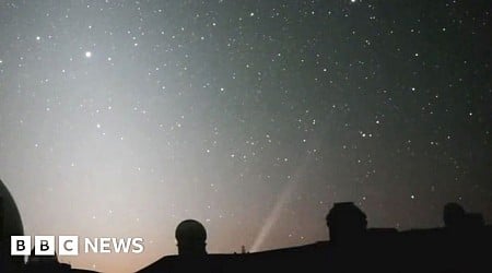 Rare brightening comet seen passing Earth from Hawaii