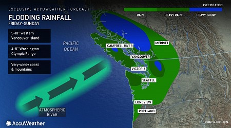 Atmospheric River Forecast Map Shows Heavy Snow, Rain for West Coast State