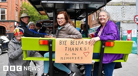 Cruise ship passengers say bon voyage to Belfast