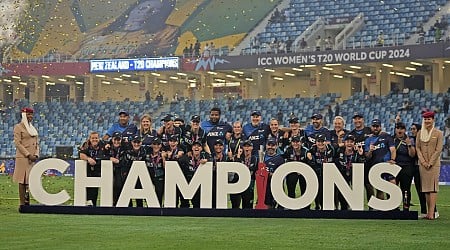 New Zealand wins cricket's Women’s T20 World Cup for 1st time with 32-run victory over South Africa