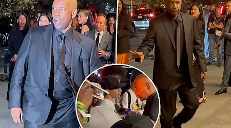 Denzel Washington appears to get into heated exchange with autograph seekers