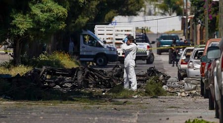 A car bomb explodes outside a police station in western Mexico, wounding 3 officers