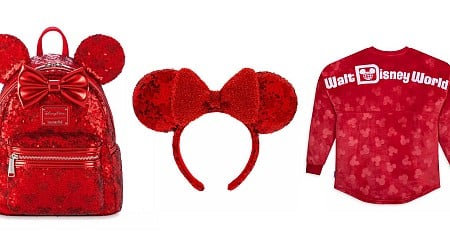 New Red Minnie and Mickey Mouse Icon Loungefly, Ears, and Spirit Jersey Available Online