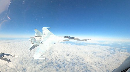 Video captures a Russian fighter jet dangerously ripping past a US F-16 during an intercept